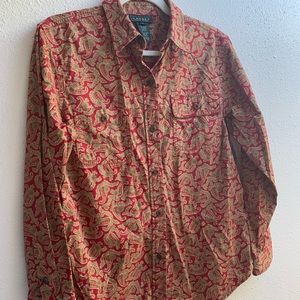 Vintage Lauren Ralph Lauren paisley button down size medium